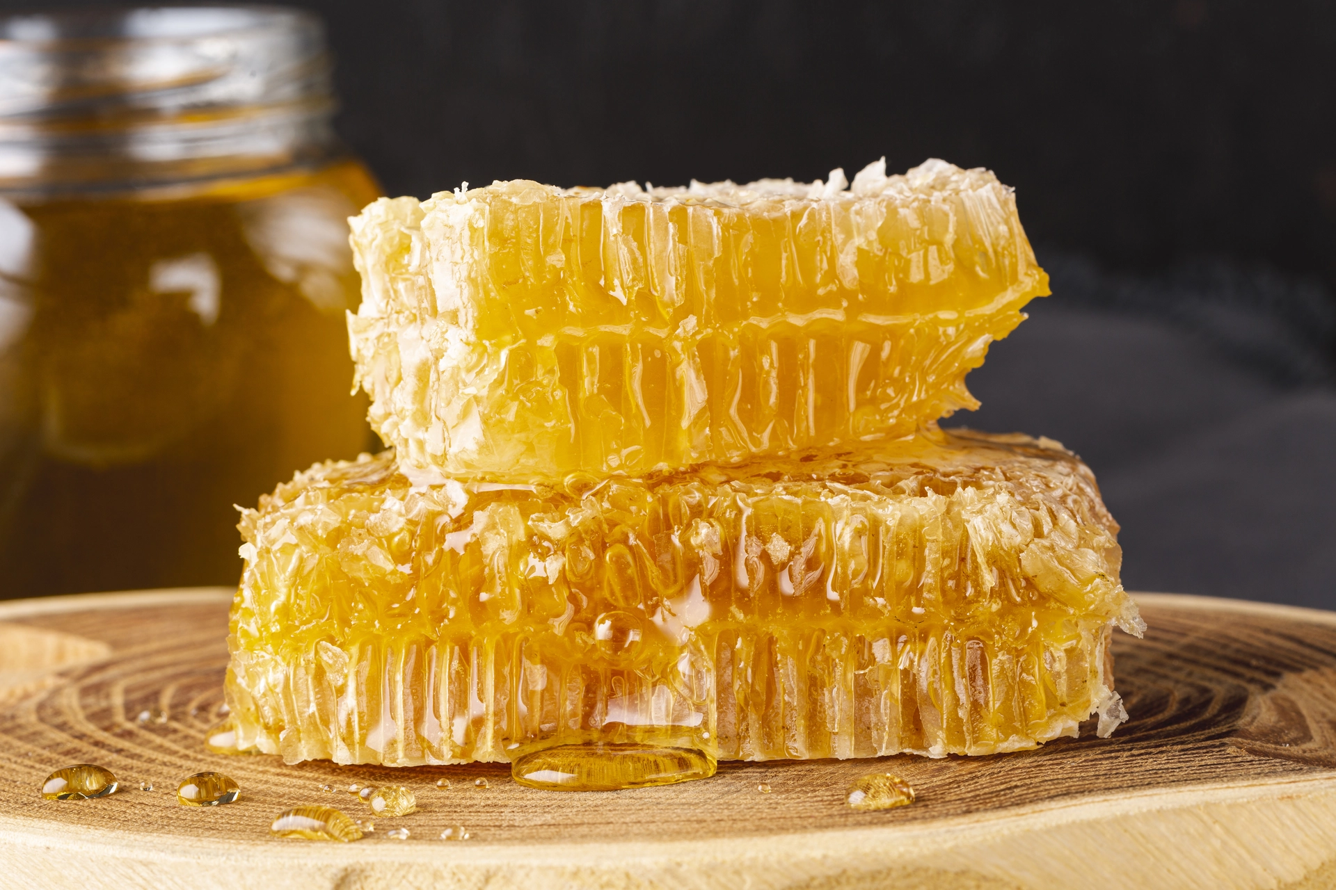 Honeycomb in a Wooden Plate